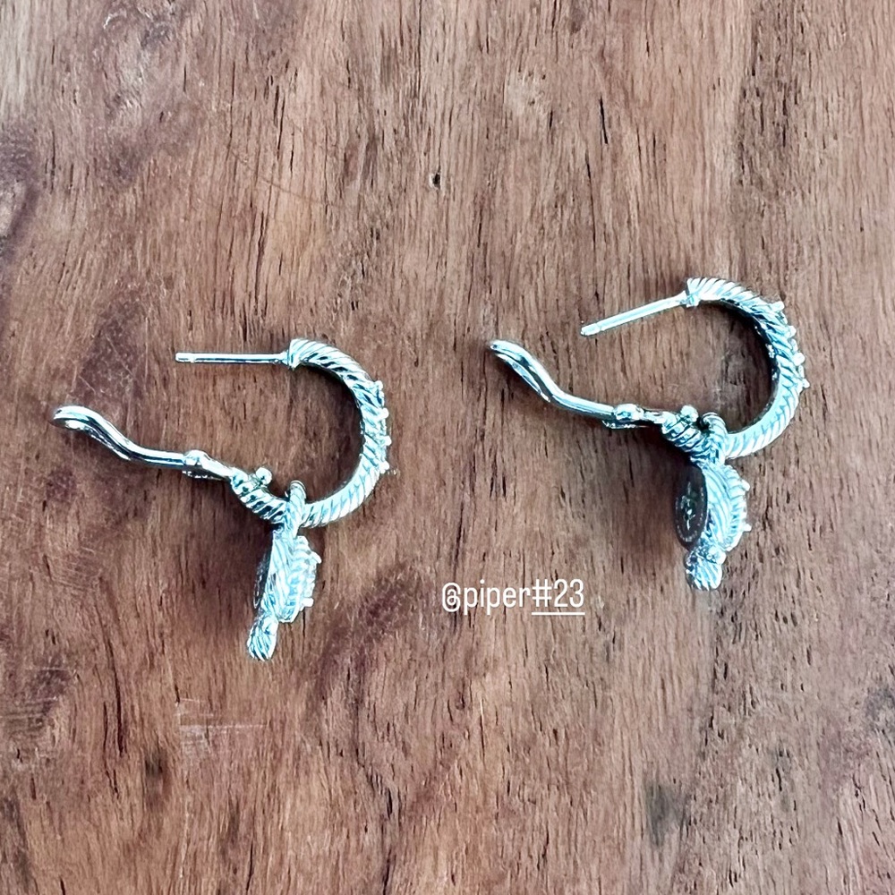 Judith Ripka Diamonique Hoop Earrings with removable Charm - Picture 9 of 10